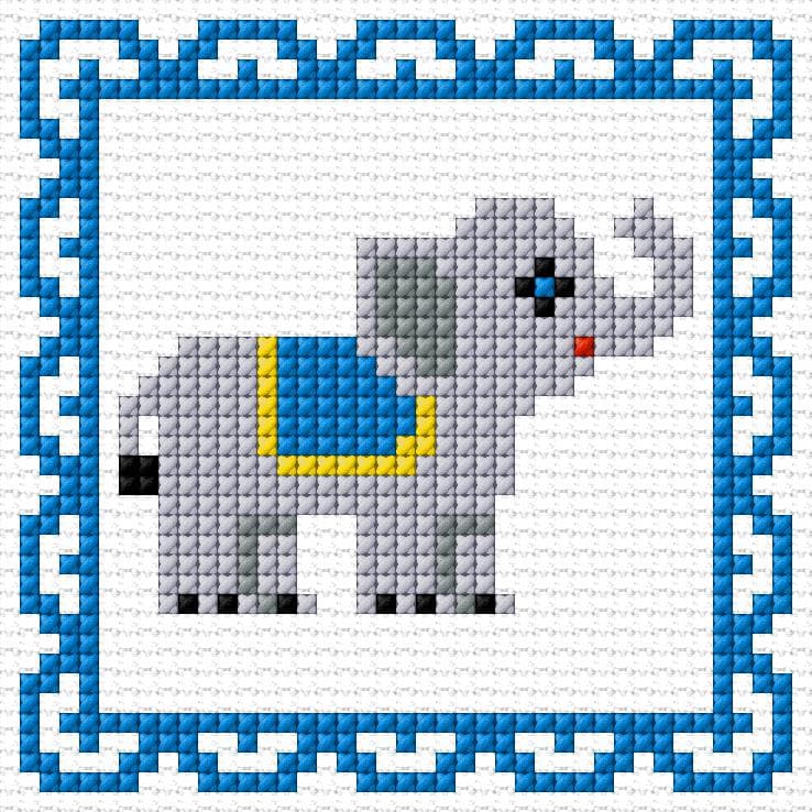 Elephant free cross-stitch pattern