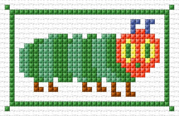 Caterpillar free cross-stitch pattern