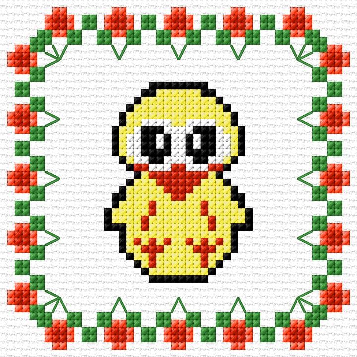 Duckling free cross-stitch pattern