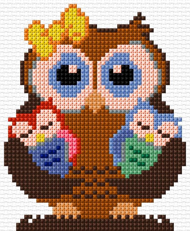 Owl free cross-stitch pattern