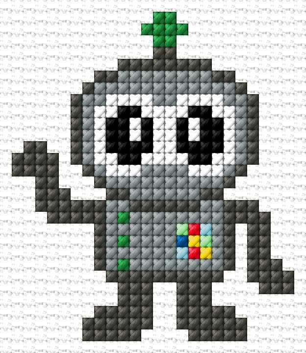 Robot free cross-stitch pattern