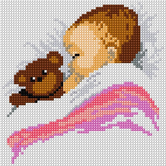 Baby free cross-stitch pattern