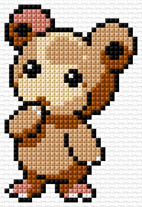 Teddy free cross-stitch pattern