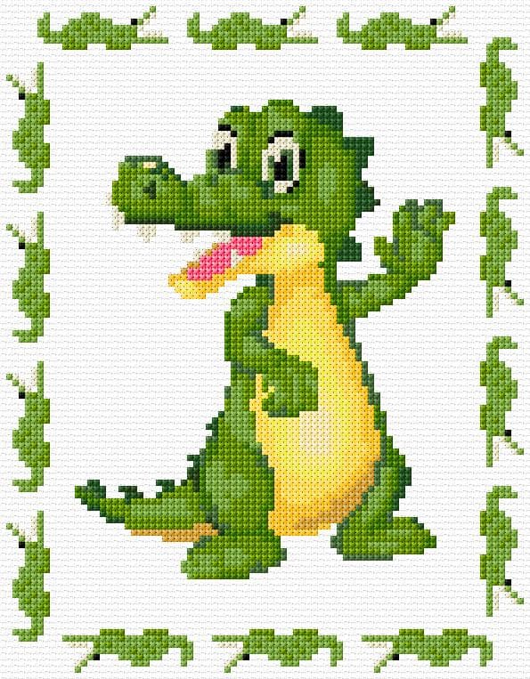 Crocodile free cross-stitch pattern