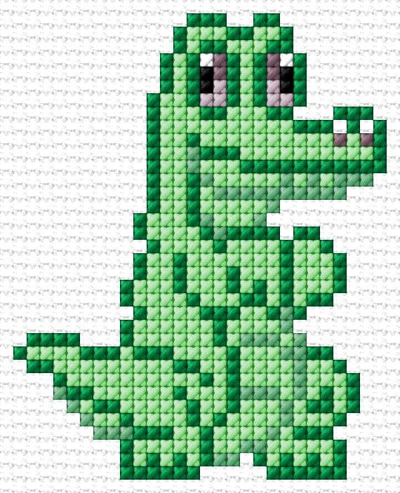 Crocodile free cross-stitch pattern
