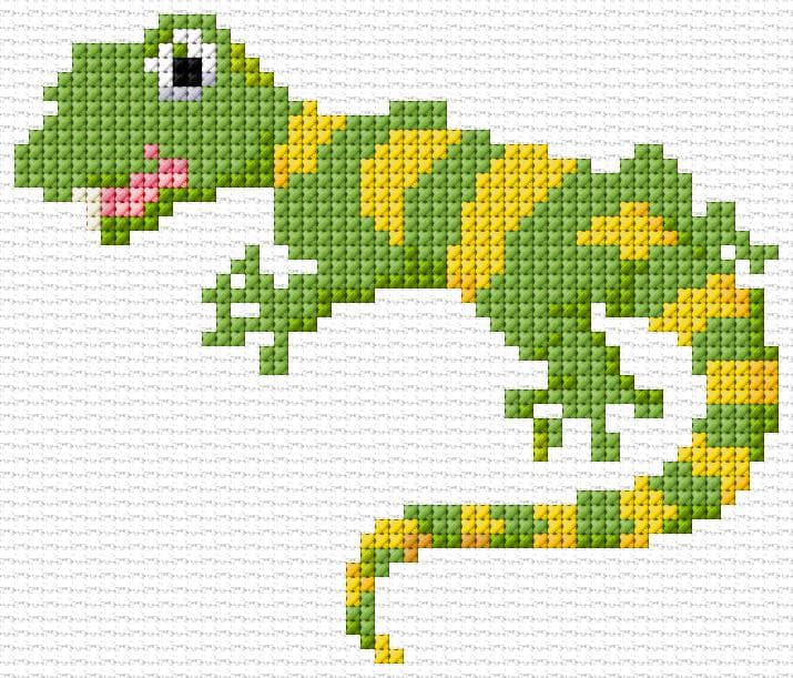 Lizard free cross-stitch pattern