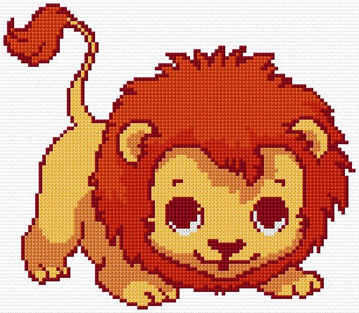Lion free cross-stitch pattern
