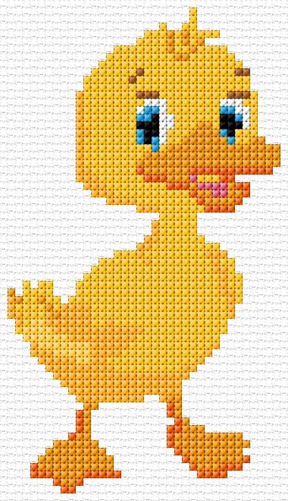 Duckling free cross-stitch pattern