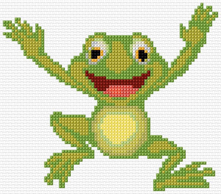 Frog free cross-stitch pattern