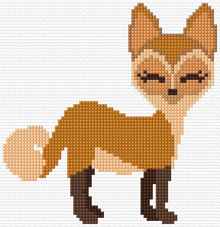 Fox free cross-stitch pattern