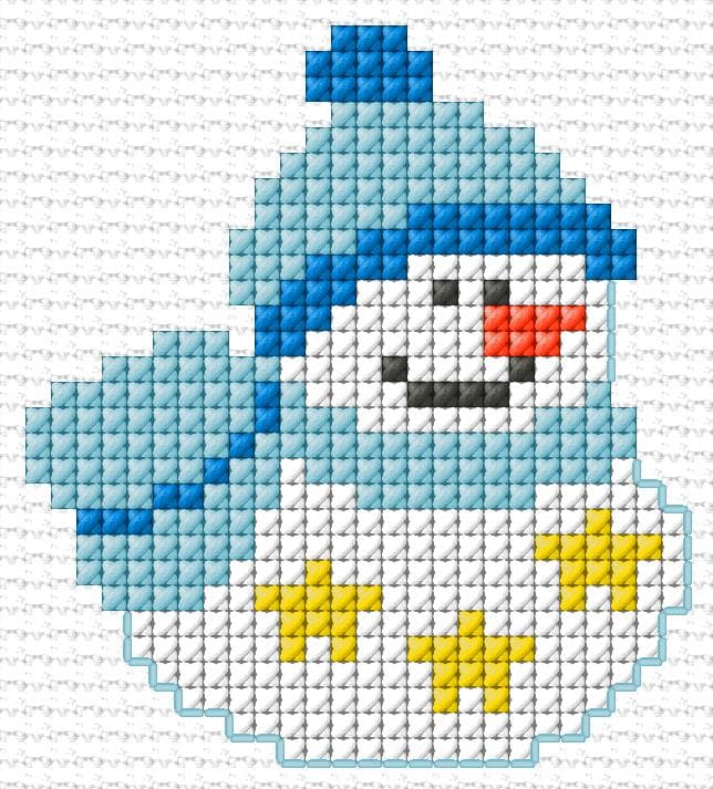 Snowman free cross-stitch pattern