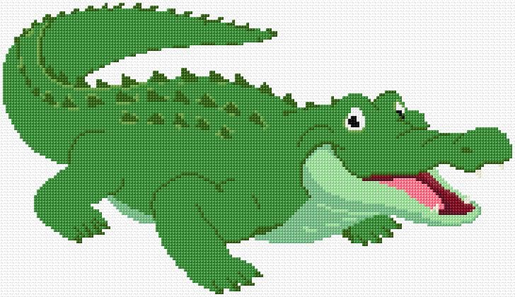 Crocodile free cross-stitch pattern