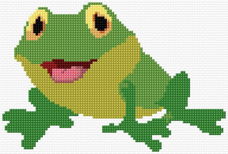 Frog free cross-stitch pattern