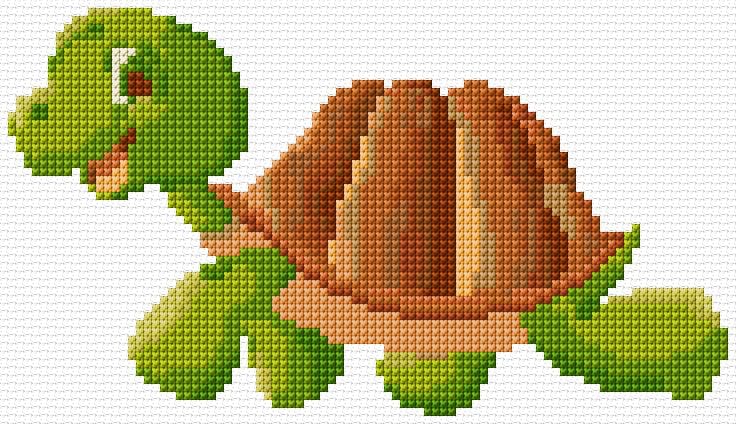 Turtle free cross-stitch pattern