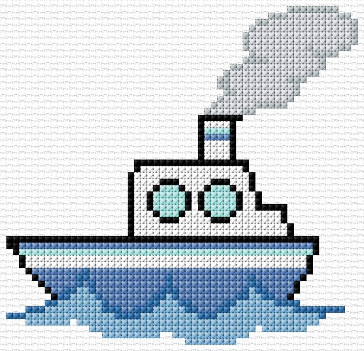 Ship free cross-stitch pattern
