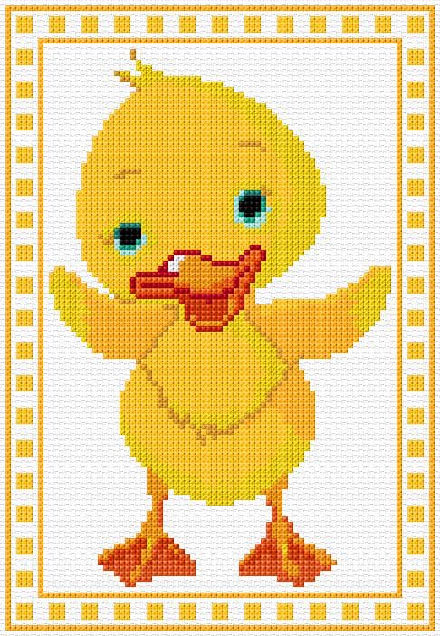 Duckling free cross-stitch pattern