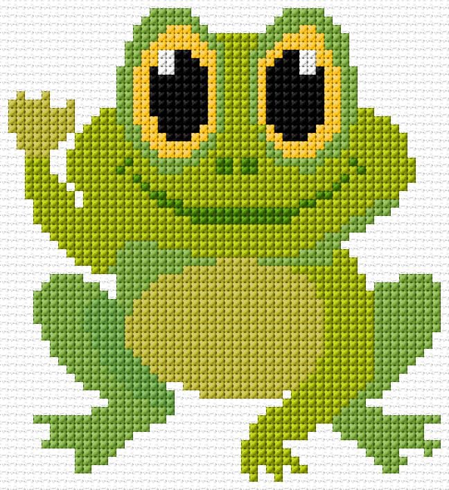 Frog free cross-stitch pattern