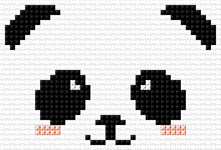 Panda free cross-stitch pattern