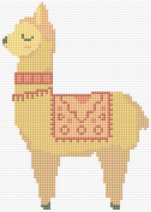 Alpaca free cross-stitch pattern