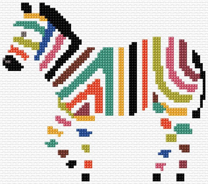 Zebra free cross-stitch pattern