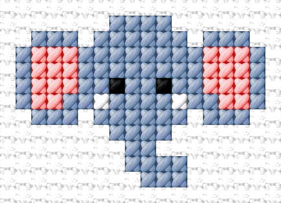 Elephant free cross-stitch pattern