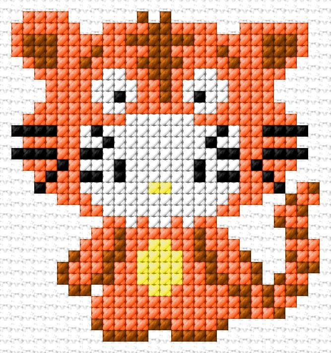 Tiger free cross-stitch pattern