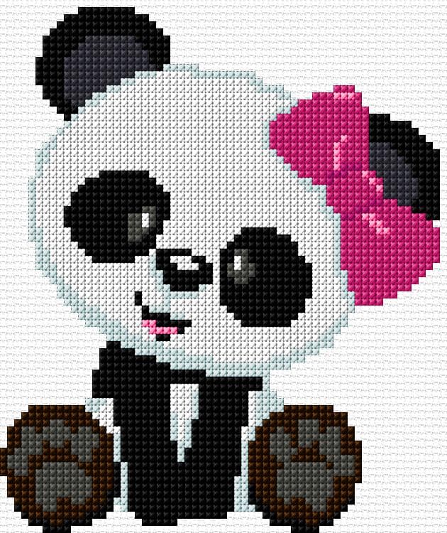 Panda Girl free cross-stitch pattern
