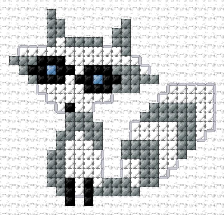 Raccoon free cross-stitch pattern