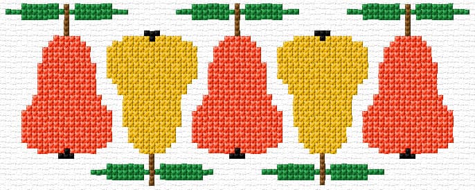 Pears free cross-stitch pattern