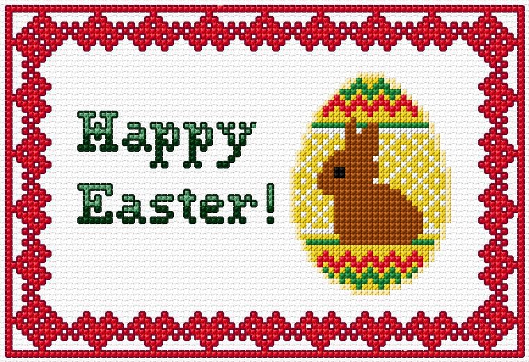 Happy Easter free cross-stitch pattern