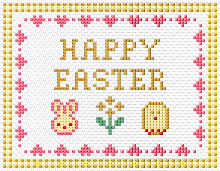 Easter Card free cross-stitch pattern