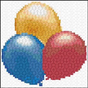 Baloons free cross-stitch pattern