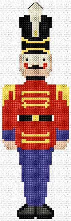 Nutcracker Soldier free cross-stitch pattern