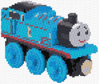Blue Train free cross-stitch pattern