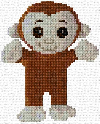 Toy Monkey free cross-stitch pattern