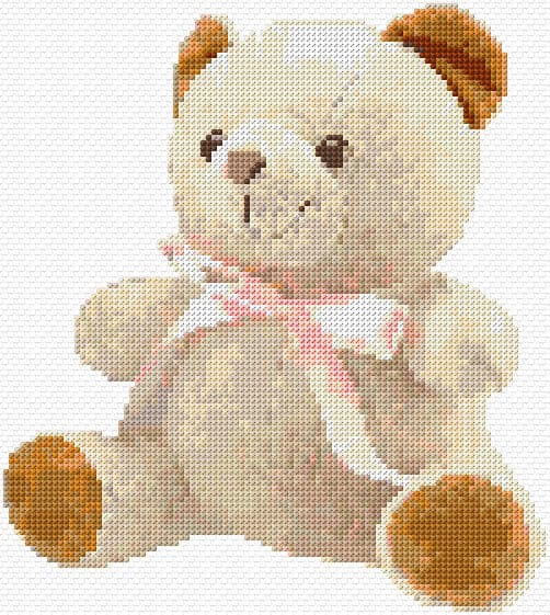 Teddy Bear free cross-stitch pattern