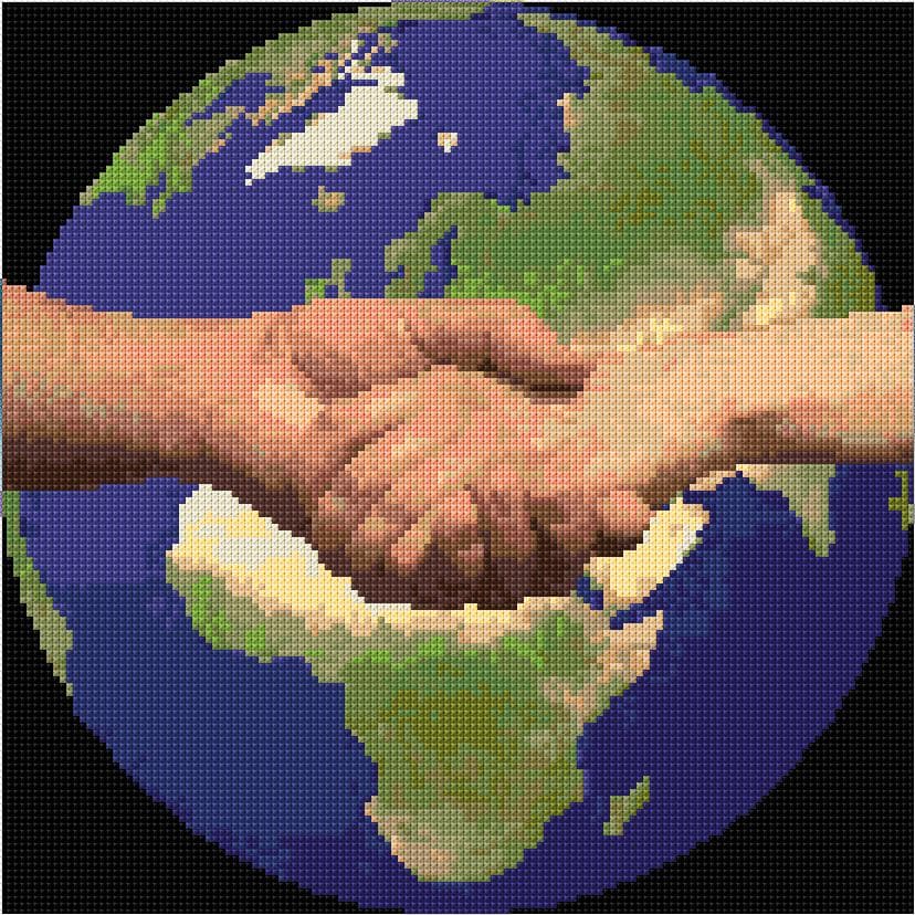 Handshake free cross-stitch pattern