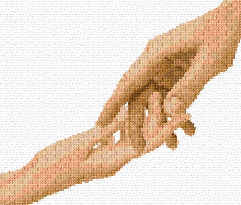 Two Hands free cross-stitch pattern