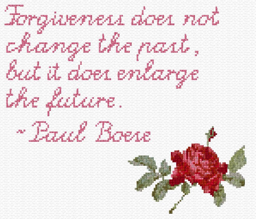 Forgiveness Saying free cross-stitch pattern