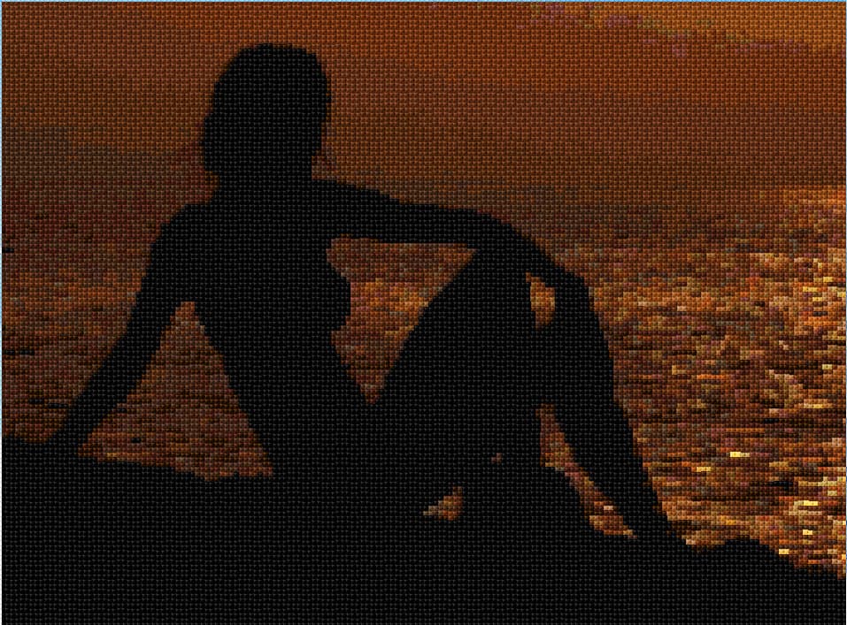 A Girl and a Sea free cross-stitch pattern