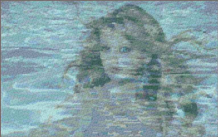 Water free cross-stitch pattern