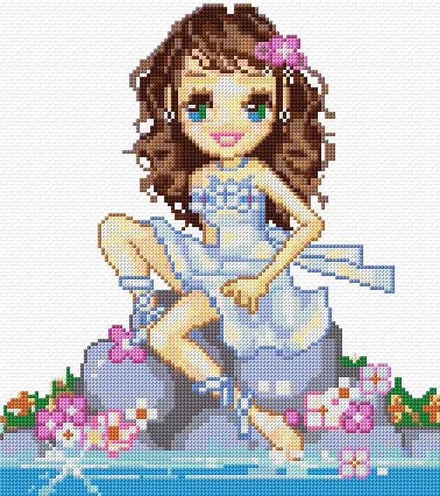 Girl free cross-stitch pattern