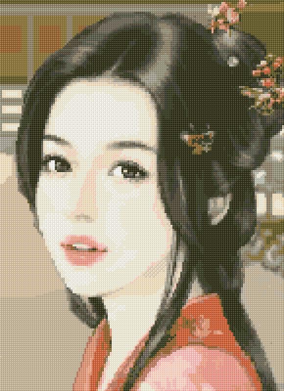 Chinese Beauty free cross-stitch pattern