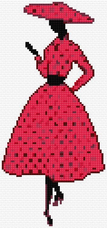 Woman free cross-stitch pattern
