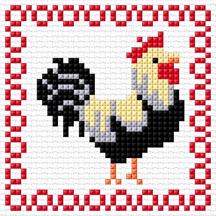 Rooster free cross-stitch pattern
