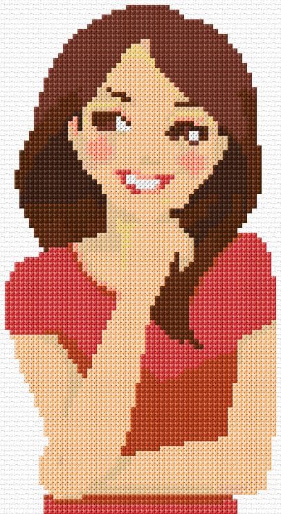Woman free cross-stitch pattern