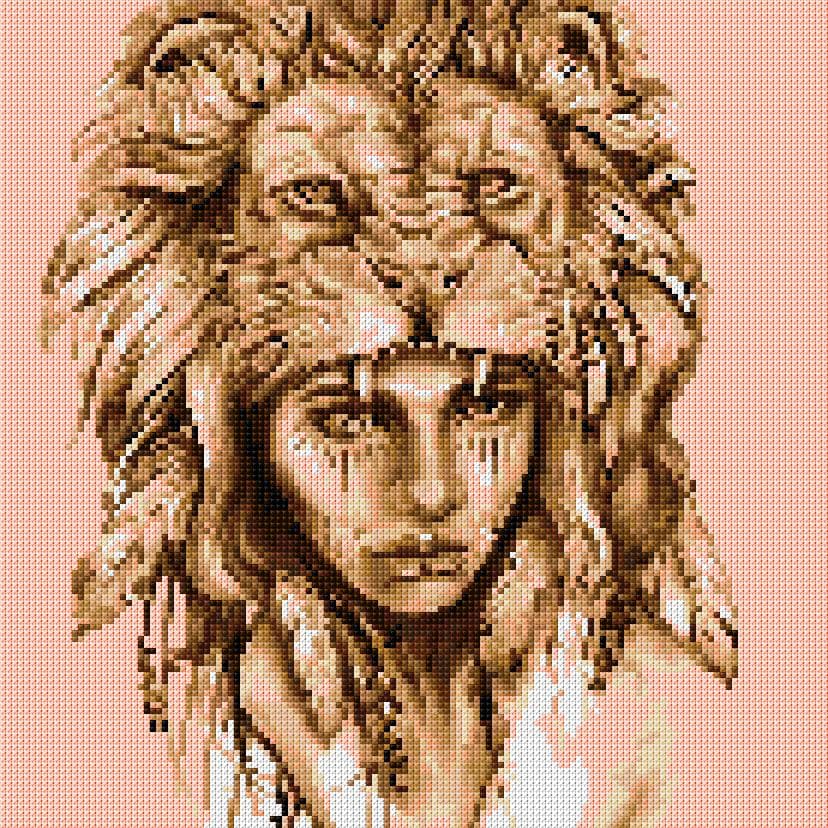 Woman free cross-stitch pattern