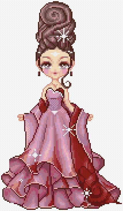 Lady free cross-stitch pattern