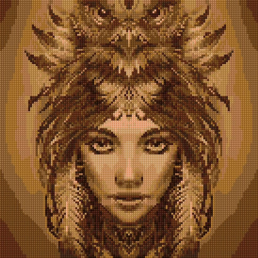 Woman free cross-stitch pattern