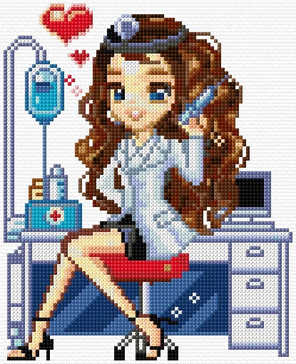 Nurse free cross-stitch pattern